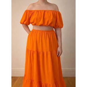 Fashion to Figure x Gabi Fresh Orange Two Piece Maxi Set XL